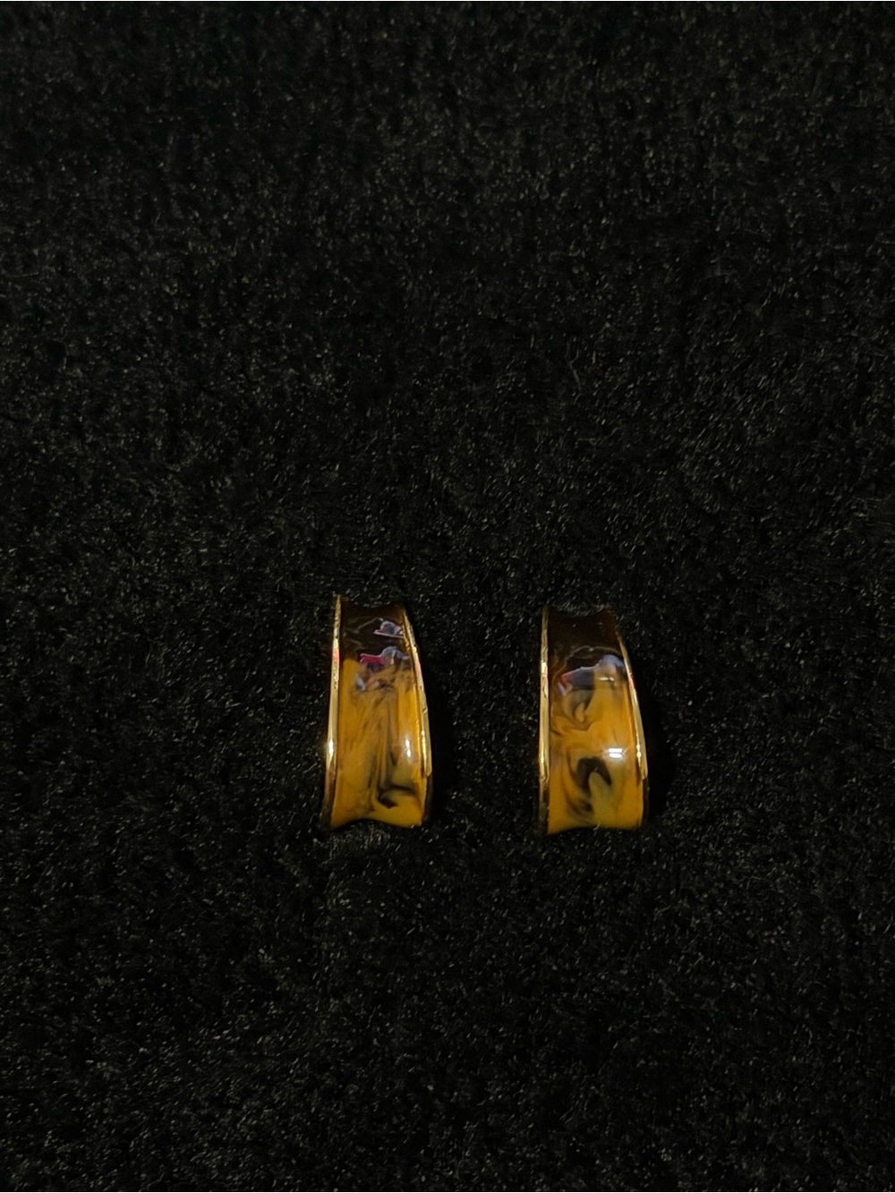 Gold-Tone Amber Marbled Hoop Earrings - Women Jewelry